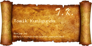 Tomik Kunigunda névjegykártya
